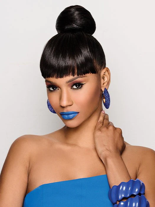 28429-sleek-style-bun-bangs-synthetic-hairpiece-4.webp Sleek Style Bun & Bangs | Synthetic Hairpiece