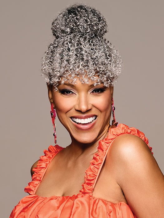 28676-bombshell-bun-bangs-synthetic-hairpiece-1.jpg Bombshell Bun & Bangs | Synthetic Hairpiece