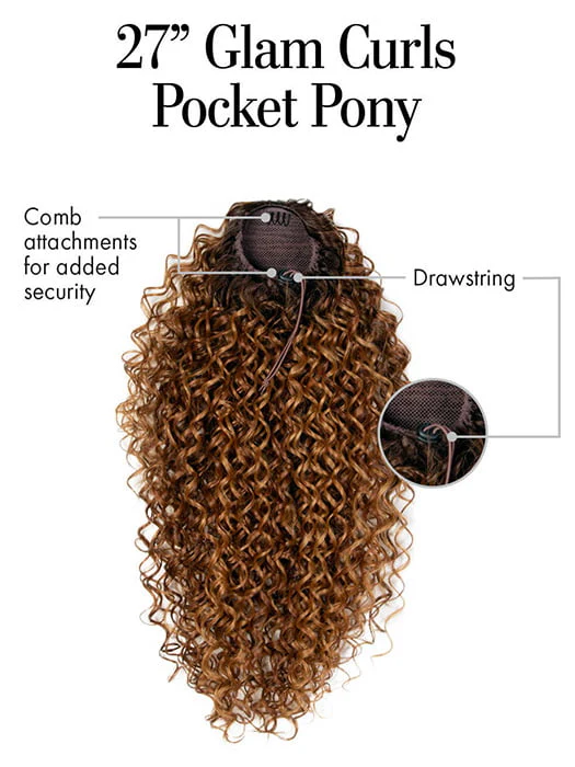 27" Glam Curls Pony | Synthetic Hair Clip In Extensions (Drawstring)